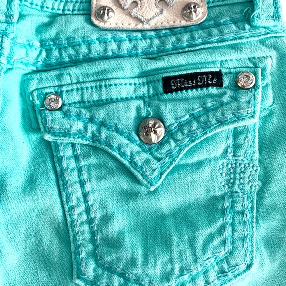 Miss Me Aqua Ankle Skinny Jeans Size 28 🩵 - Picture 11 of 13